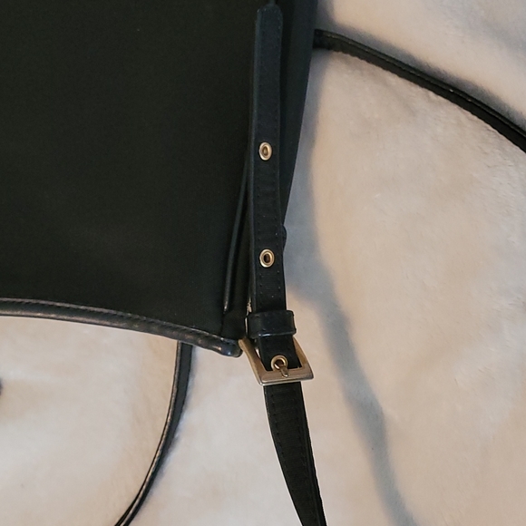 Talbots Black Nylon Crossbody Bag with Adjustable Strap and Gold Buckle Trim - Picture 4 of 8